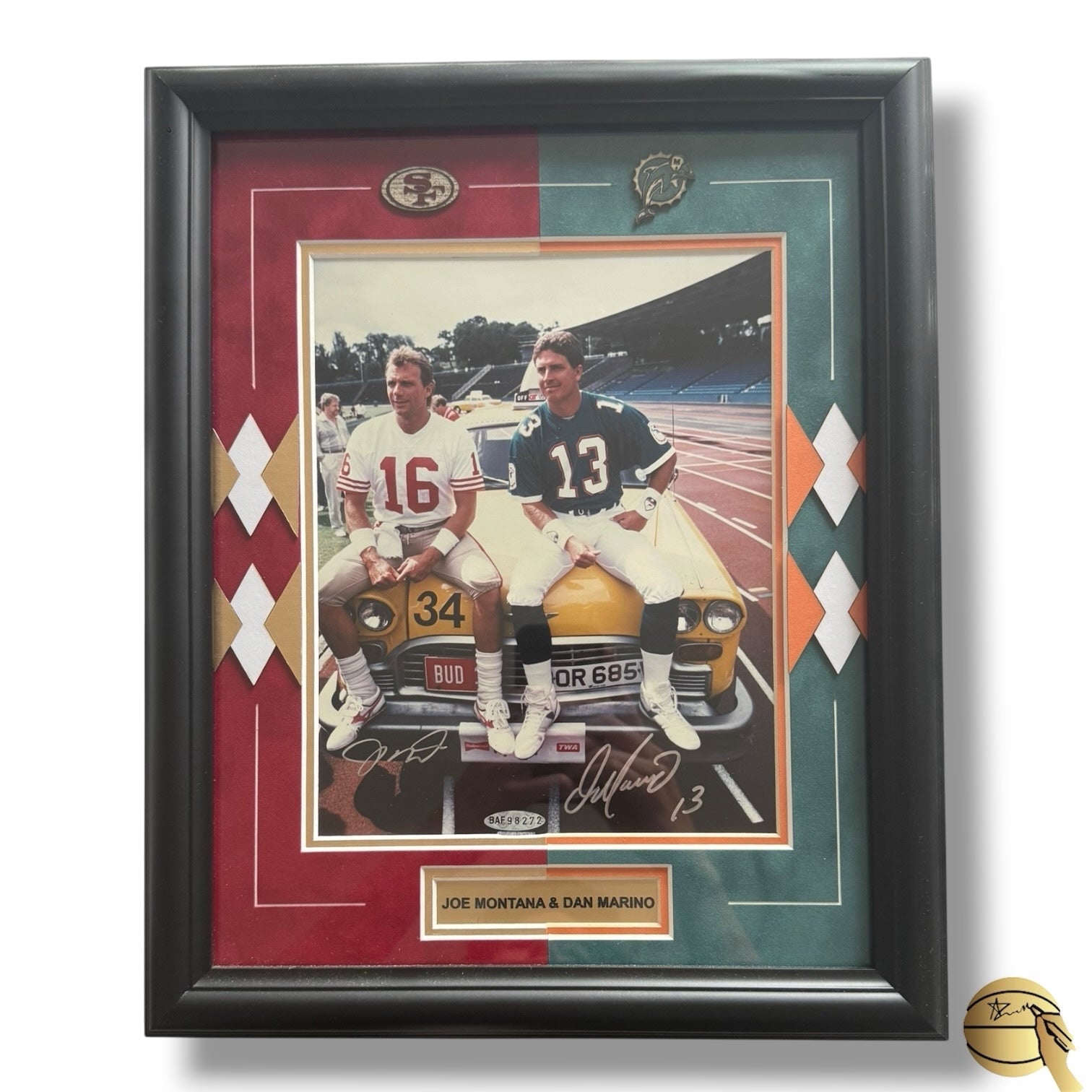 Cuadro autografiado por Joe Montana y Dan Marino