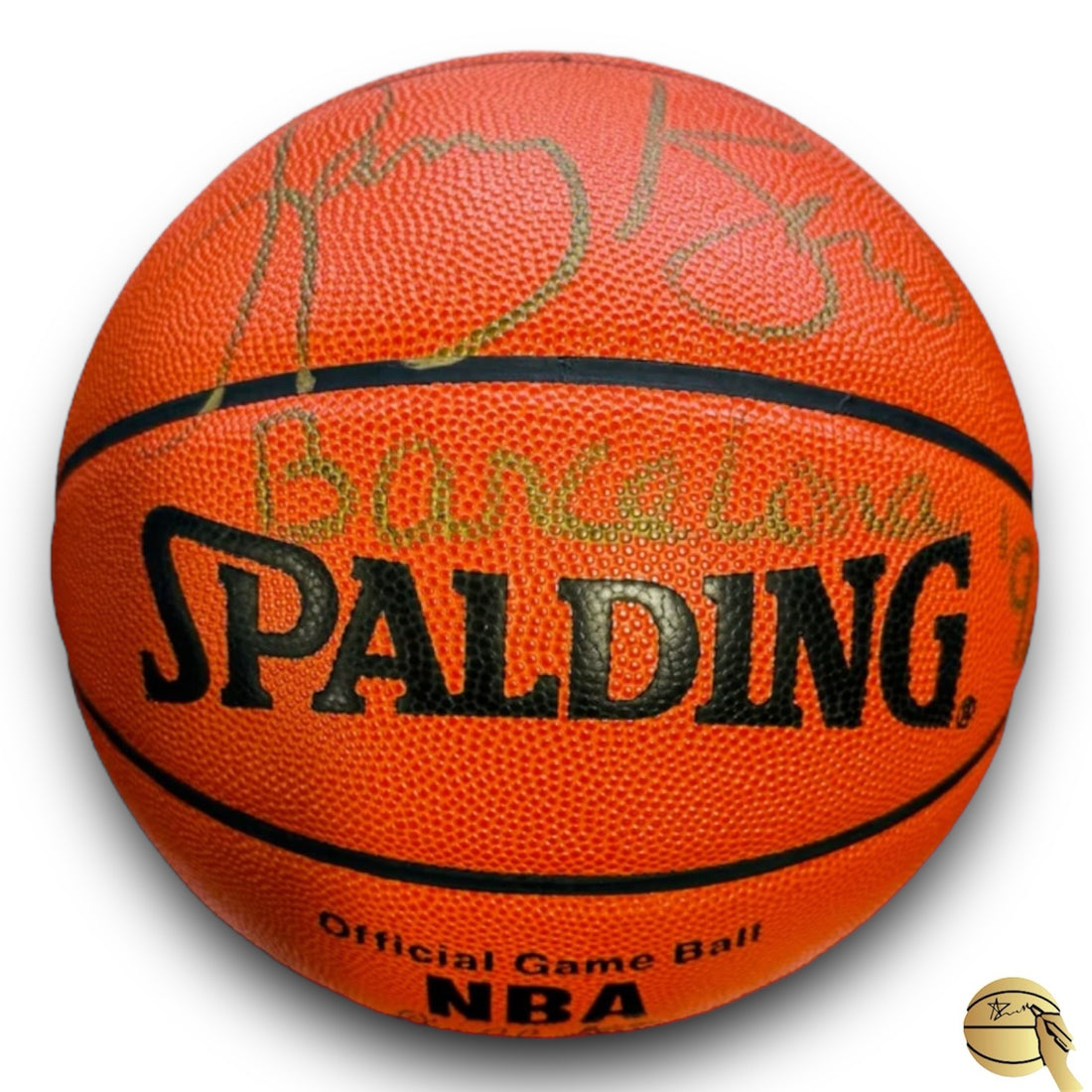 Balón autografiado por Magic Johnson & Larry Bird