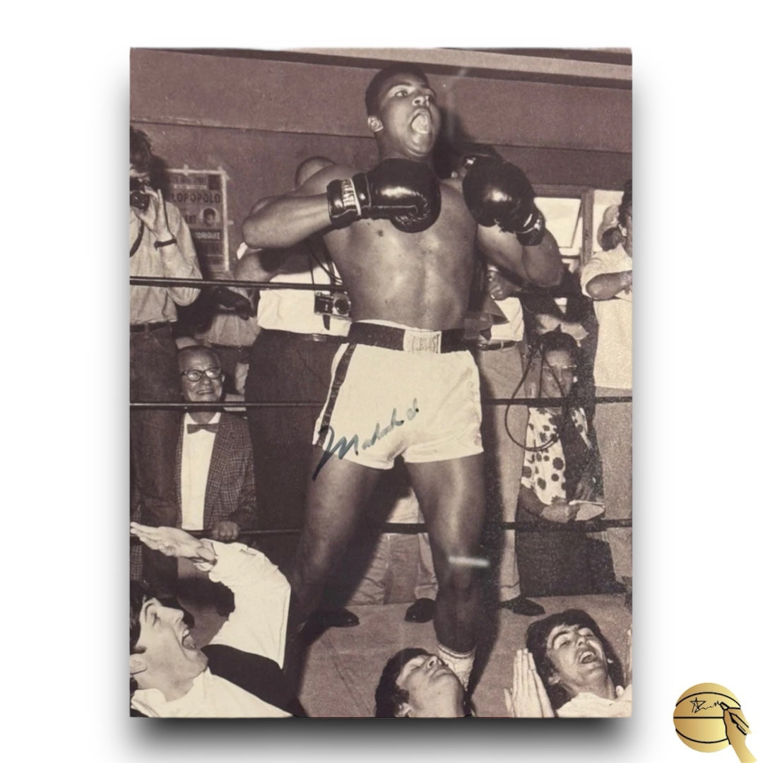 Cuadro autografiado por Muhammad Ali *Foto con los Beatles* - Signed Collectibles