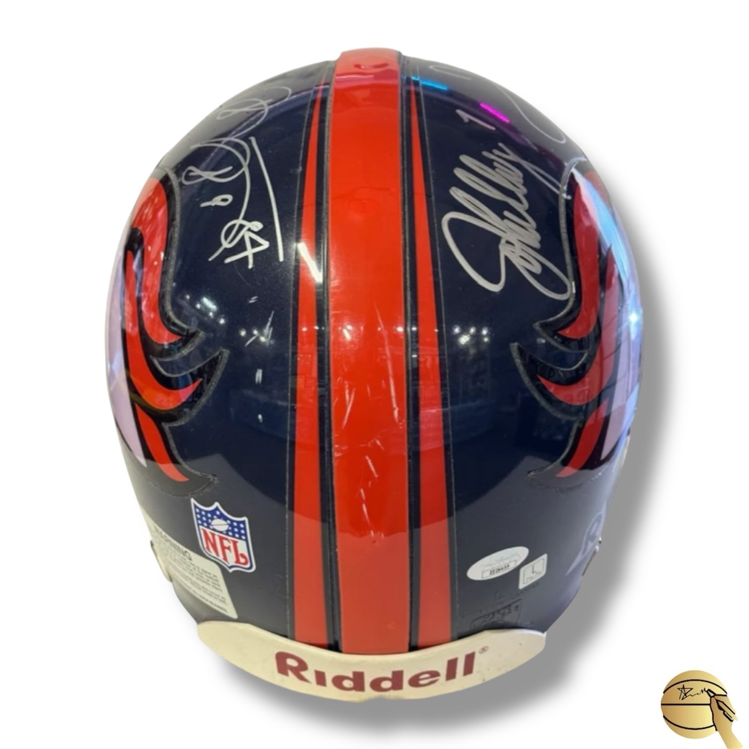 Casco de Denver Broncos autografiado por 7 leyendas