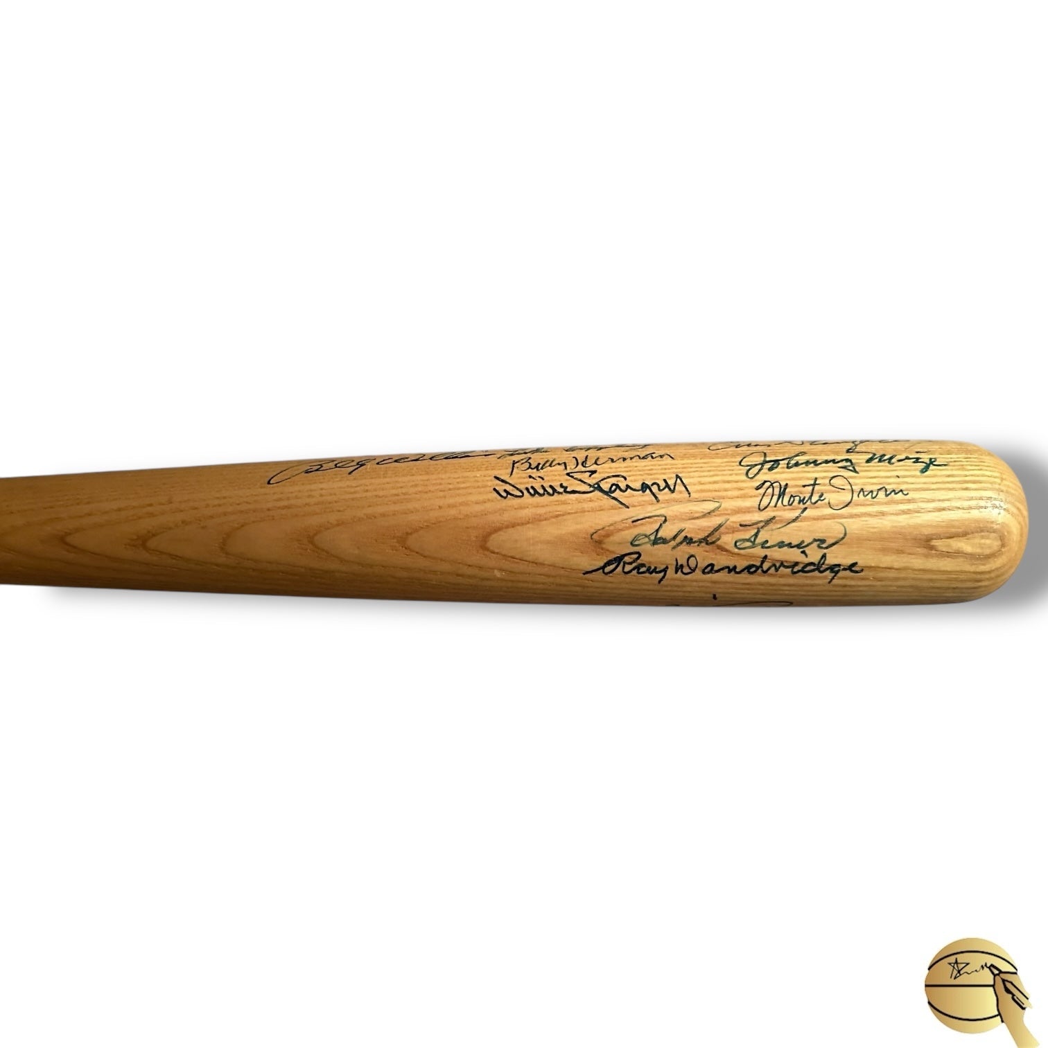 Bat autografiado por 21 Hall of Famers