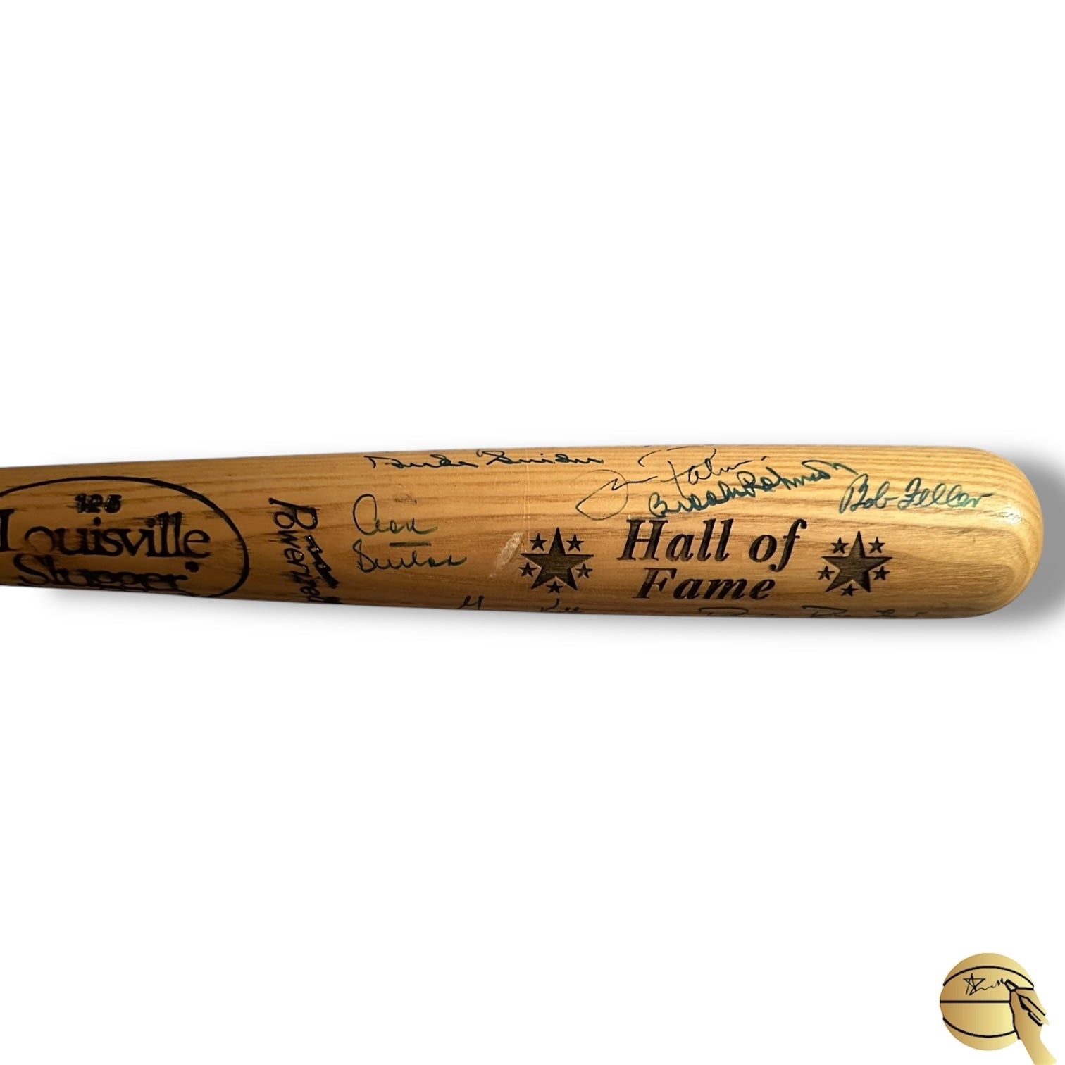 Bat autografiado por 21 Hall of Famers
