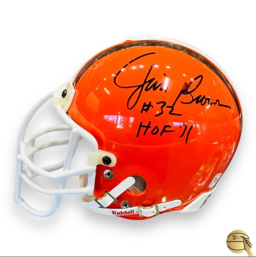Mini casco autografiado por Jim Brown - Signed Collectibles