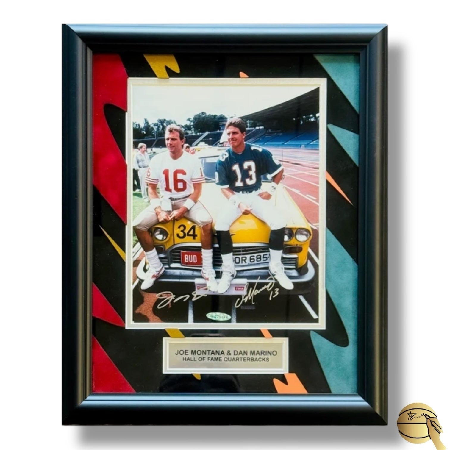 Cuadro autografiado por Joe Montana y Dan Marino