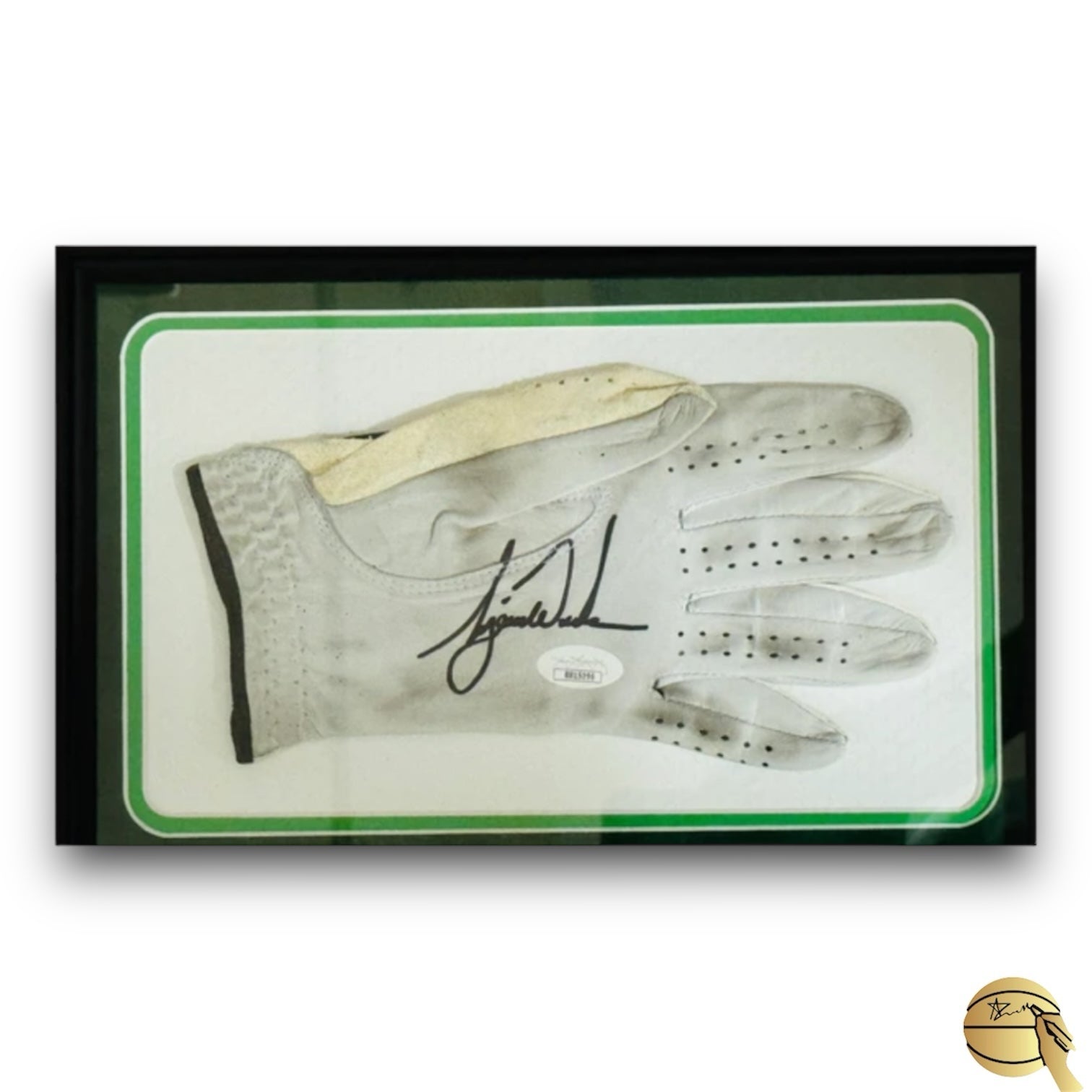 Guante enmarcado autografiado por Tiger Woods