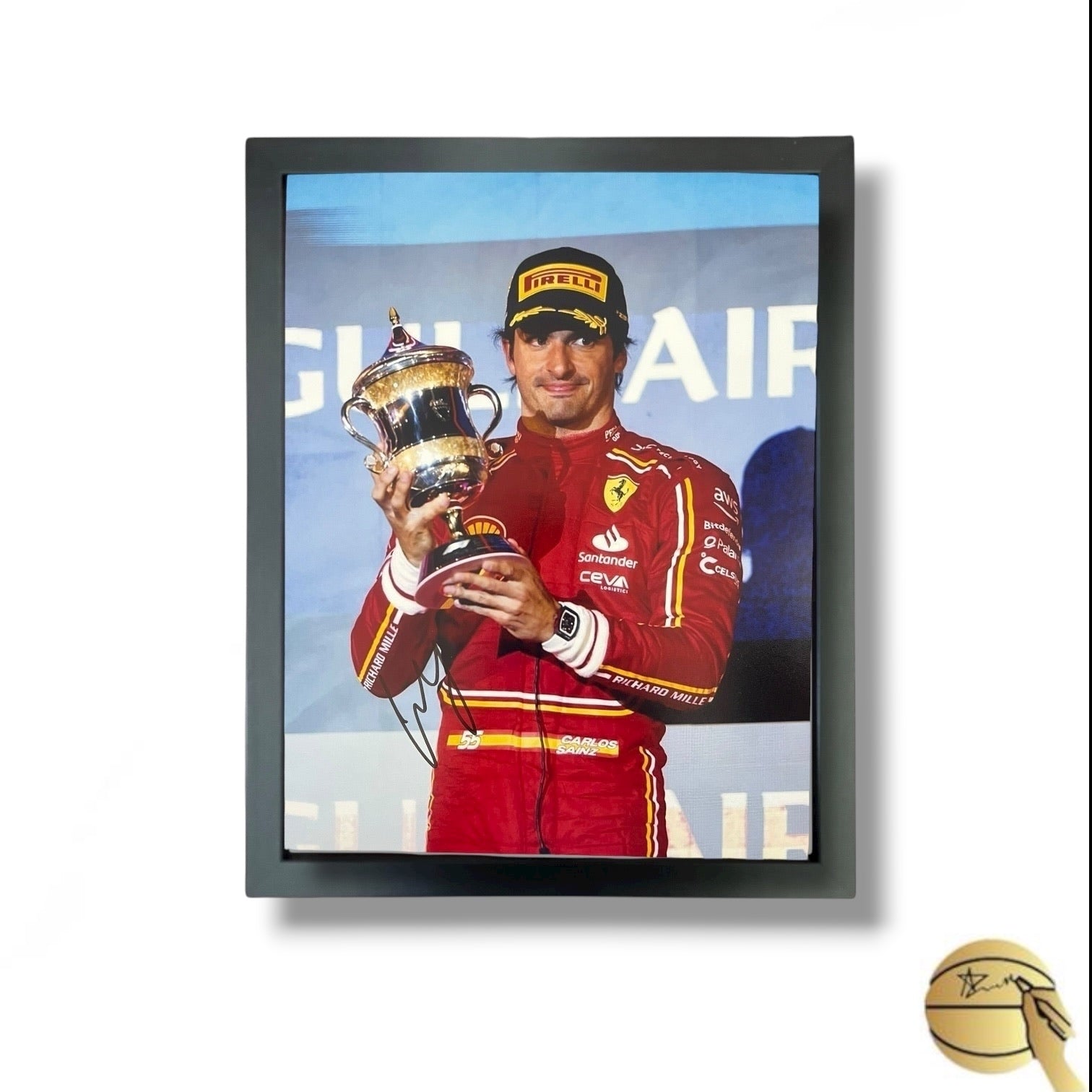 Foto autografiada por Carlos Sainz