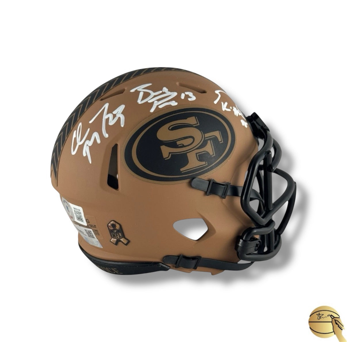 Mini casco autografiado por jugadores de 49ers