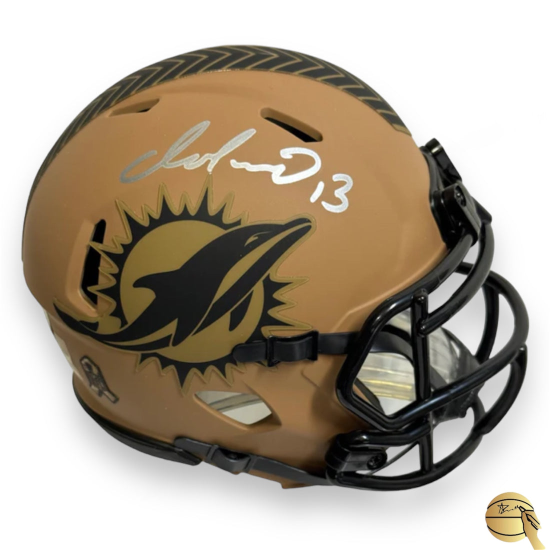 Casco autografiado por Jaylen Waddle