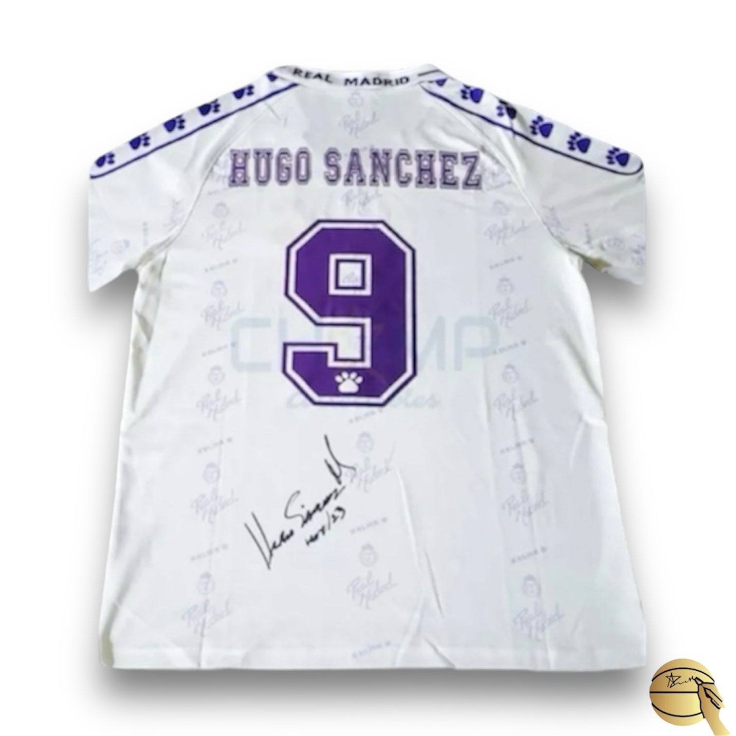 Jersey autografiada por Hugo Sanchez (Real Madrid)