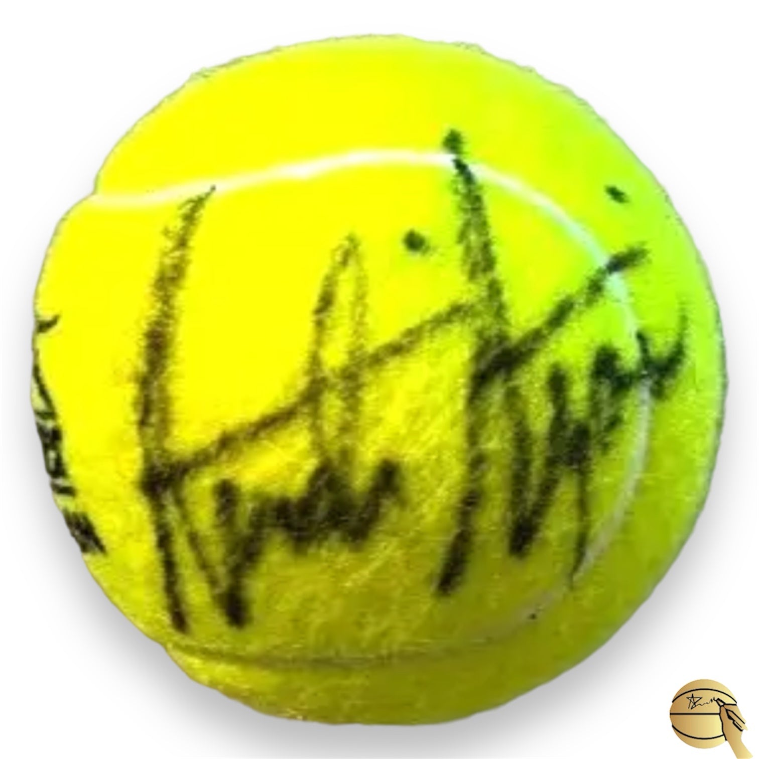 Pelota autografiada por Andre Agassi