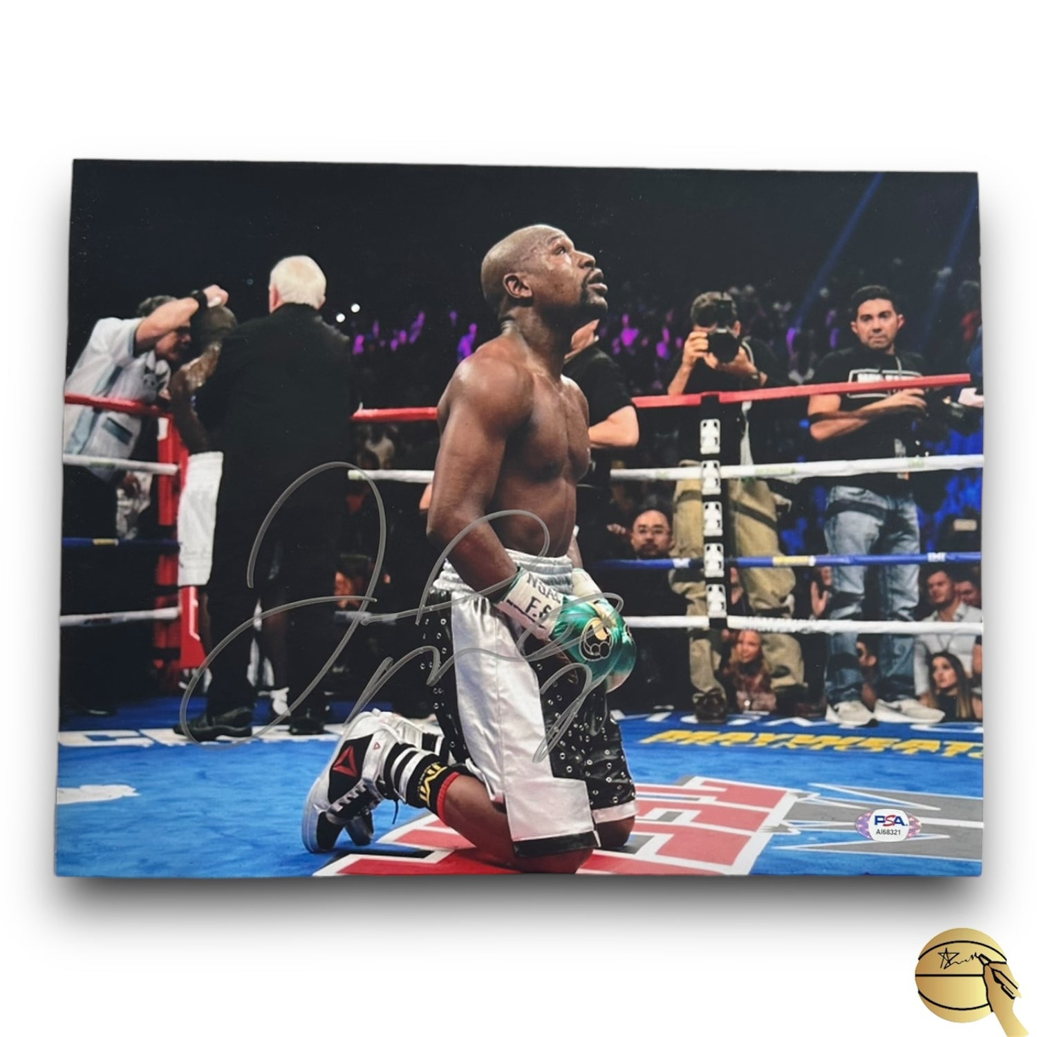 Imagen autografiada por Floyd Mayweather