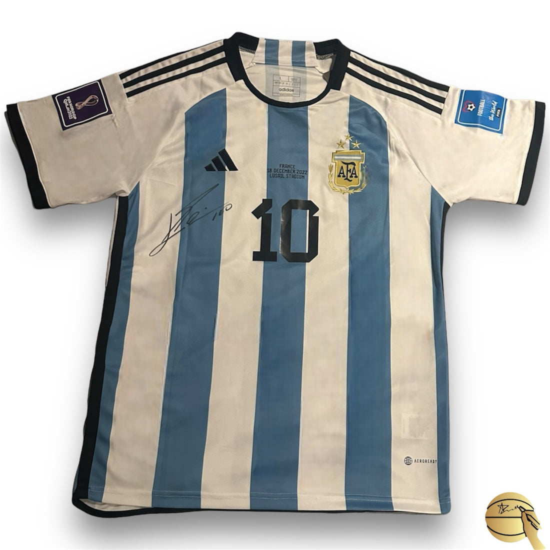 Jersey autografiado por Leo Messi. Mundial 2022 - Signed Collectibles