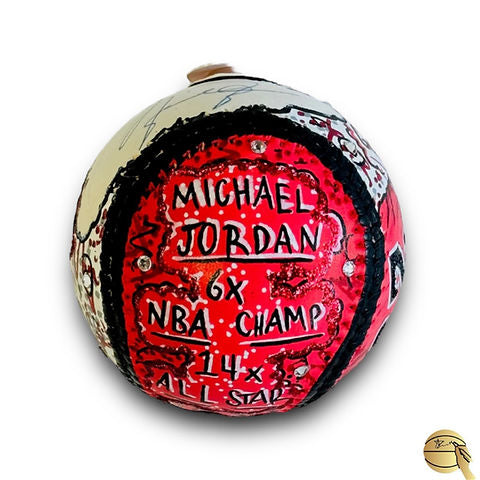 Balon frimado por Michael Jordan Pintado por Charles Fazzino