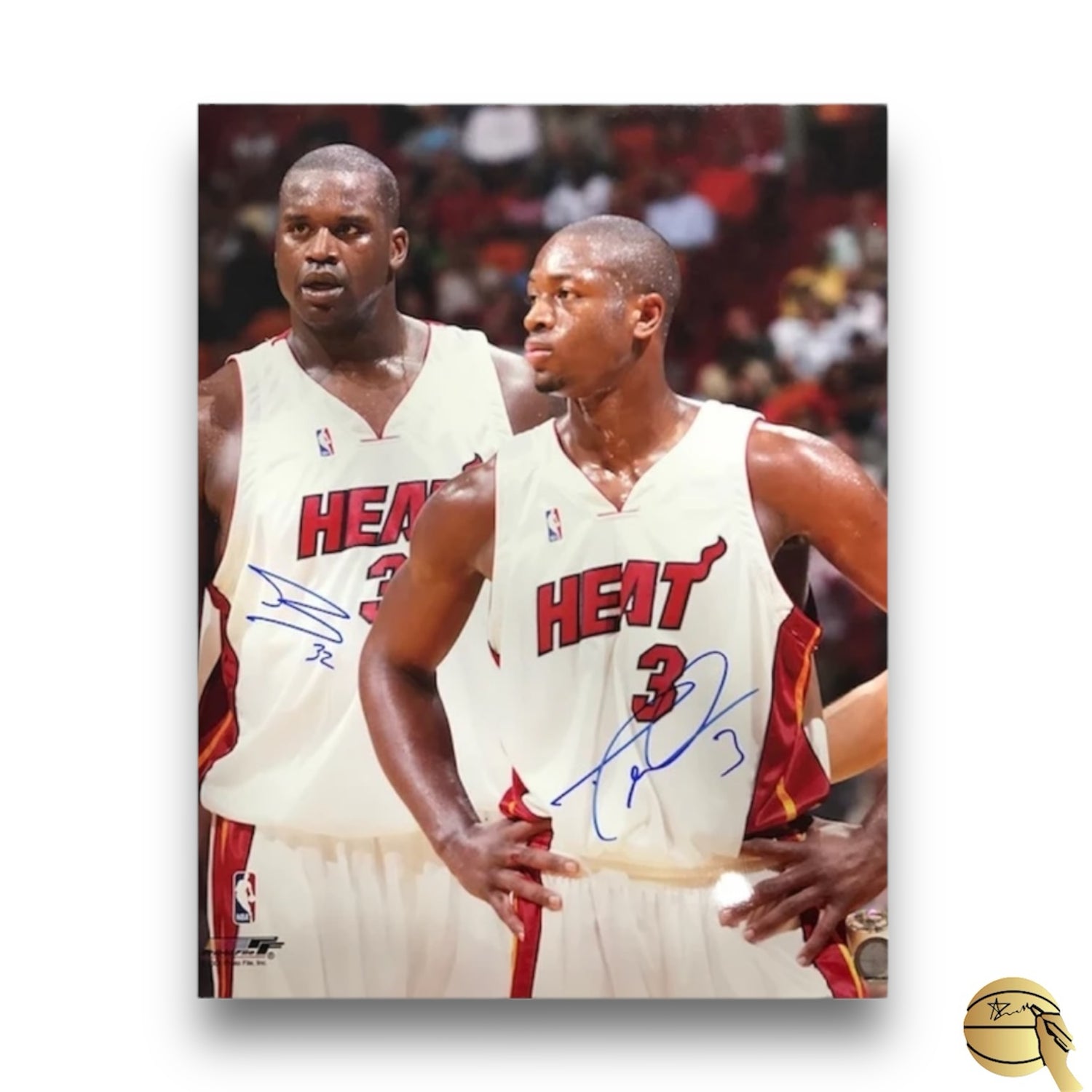 Foto autografiada por Shaquille O’Neal y Dwayne Wade