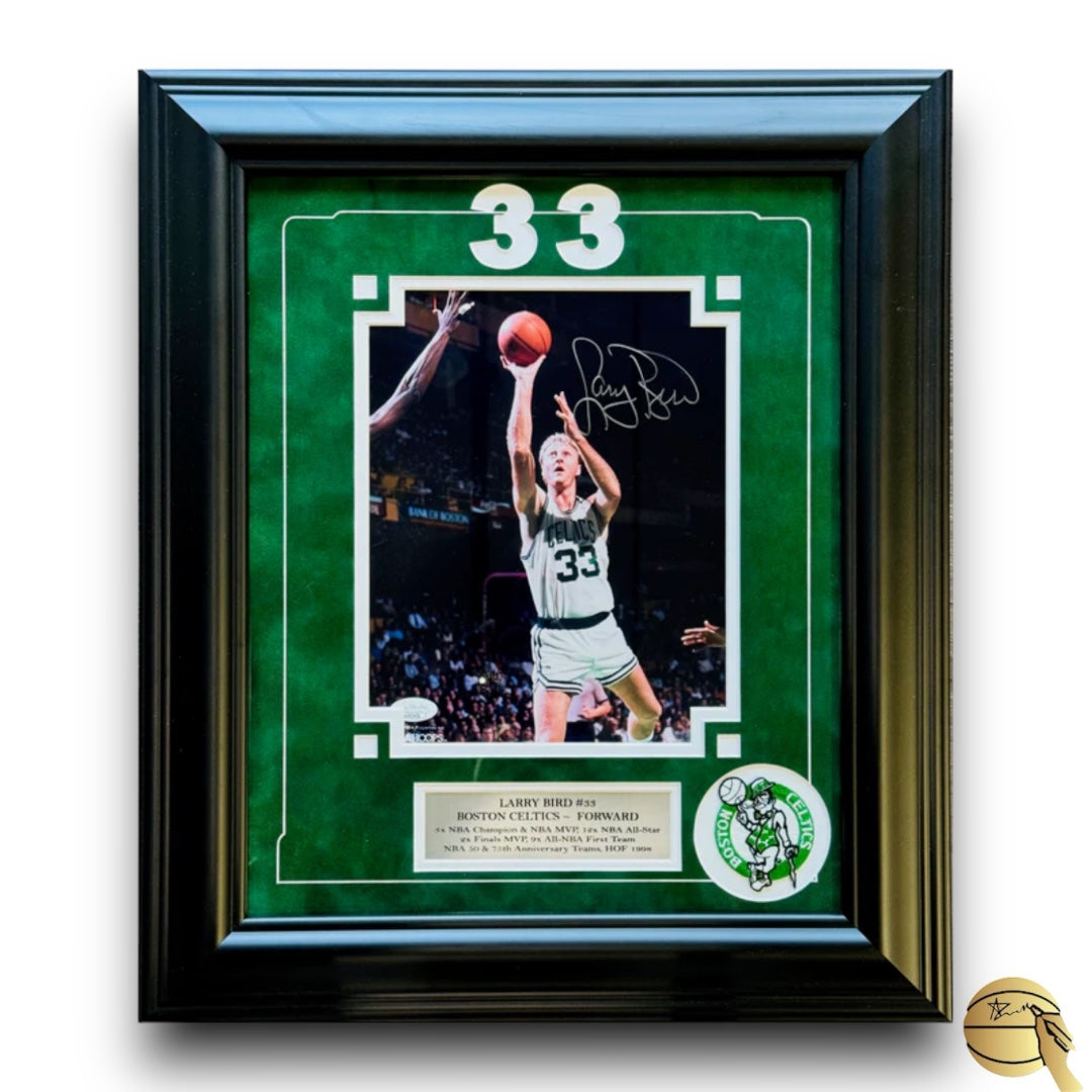Imagen enmarcada y autografiada por el estadounidense Larry Bird - Signed Collectibles