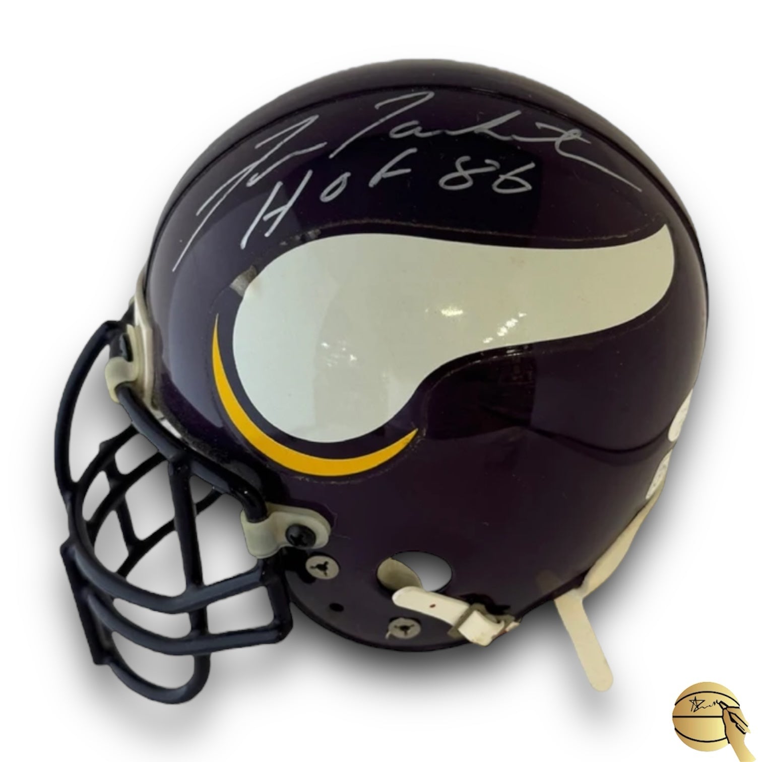 Casco autografiado por Fran Tarkenton