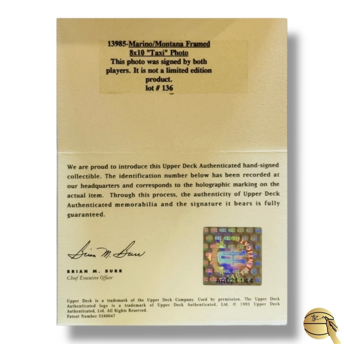 Cuadro autografiado por Joe Montana y Dan Marino