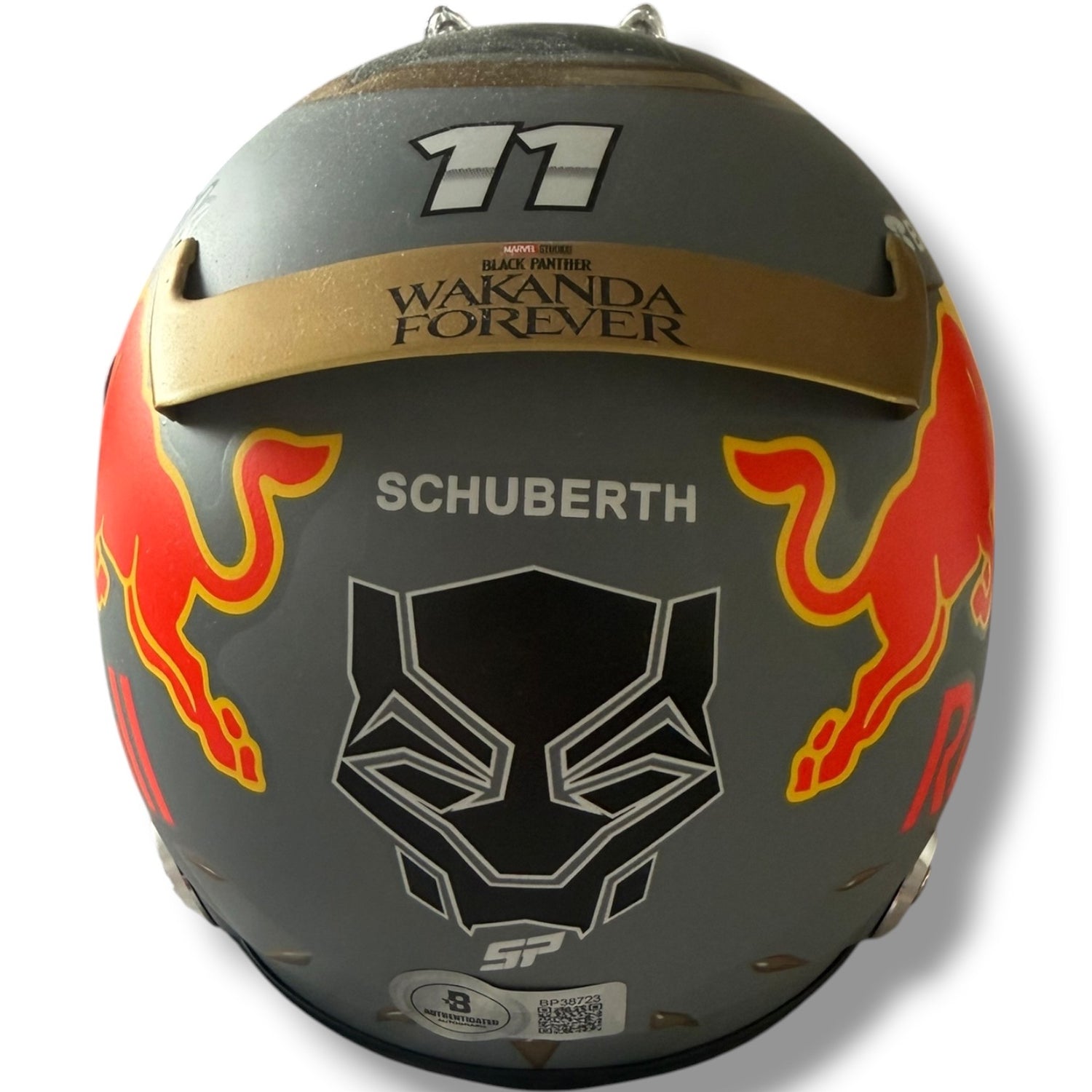 Mini casco autografiado por Sergio Pérez (Checo)