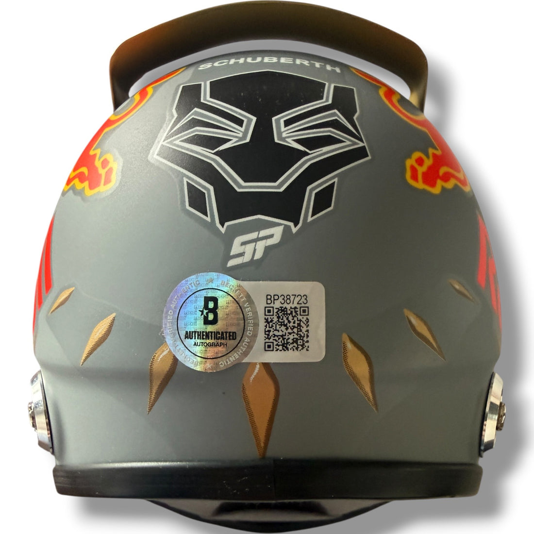 Mini casco autografiado por Sergio Pérez (Checo)