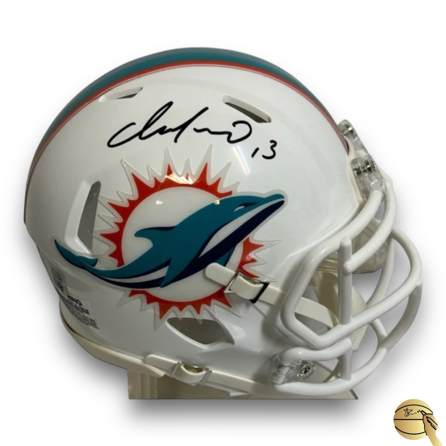 Mini casco autografiado por Dan Marino