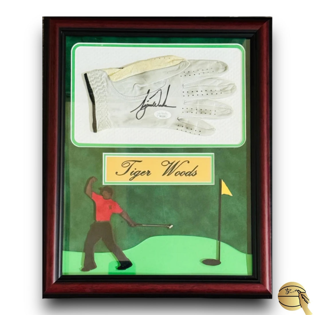 Guante enmarcado autografiado por Tiger Woods - Signed Collectibles