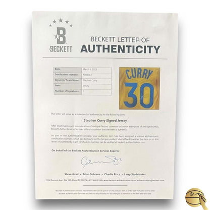 Jersey autografiado por Curry