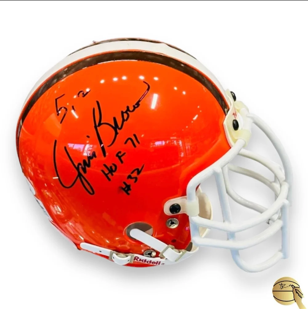 Mini casco autografiado por Jim Brown - Signed Collectibles
