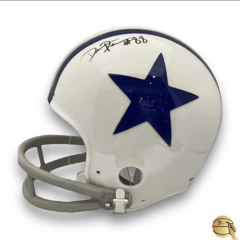 Mini casco autografiado por Randy White, Ed Too Tall Jones y Drew Pearson