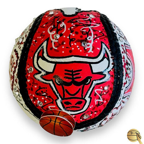 Balon frimado por Michael Jordan Pintado por Charles Fazzino