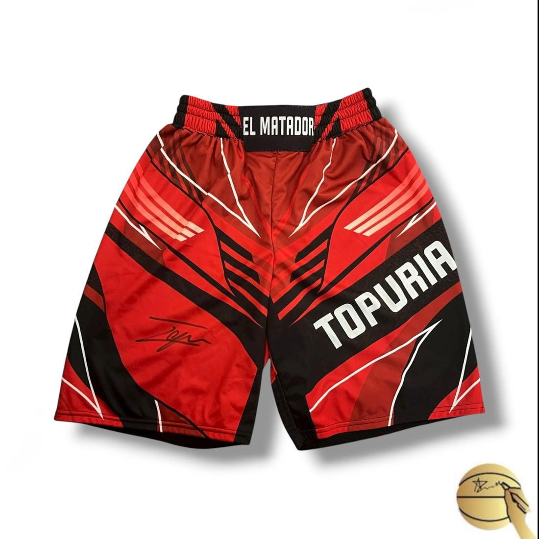 Shorts autografiados por Ilia Topuria