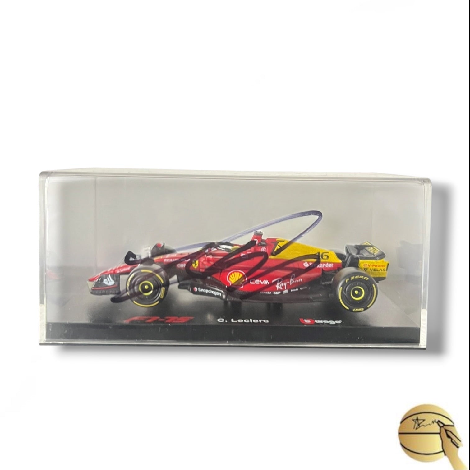 Mini coche autografiado por Charles Leclerc