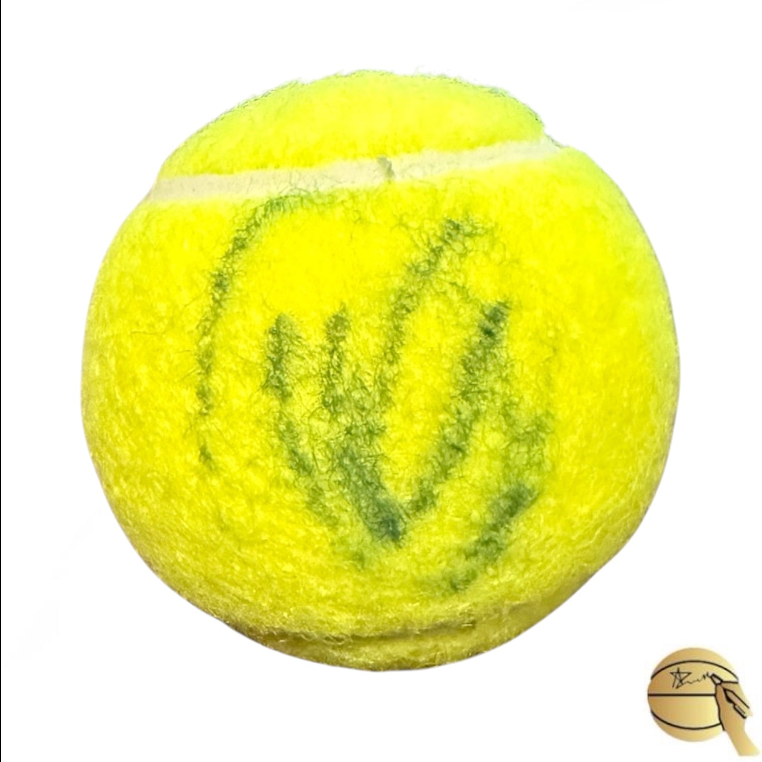 Pelota autografiada por Novak Djokovic