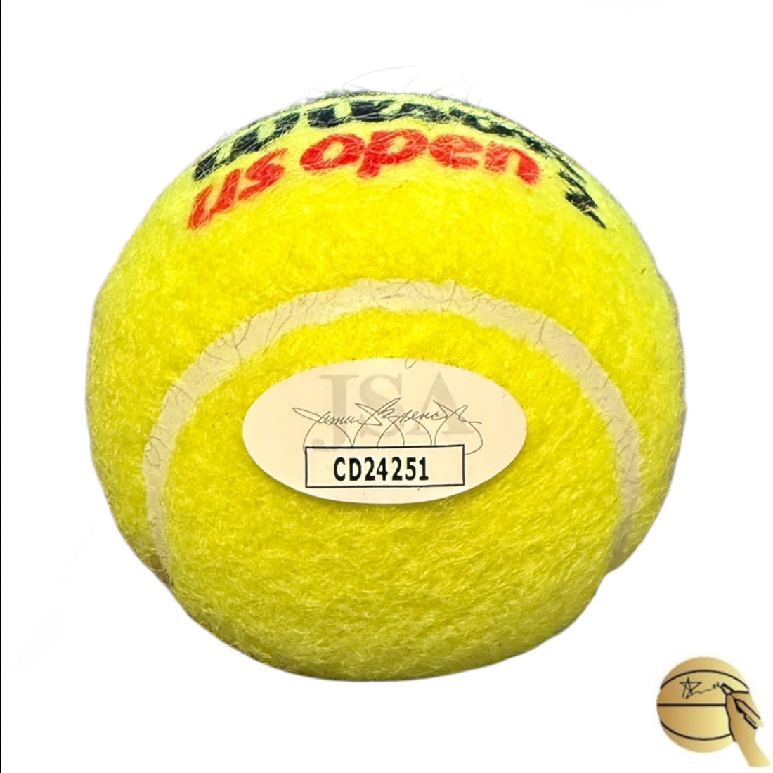 Pelota autografiada por Novak Djokovic