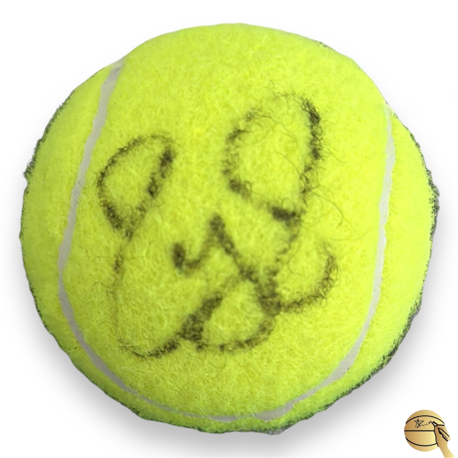 Pelota de tennis autografiada por Roger Federer