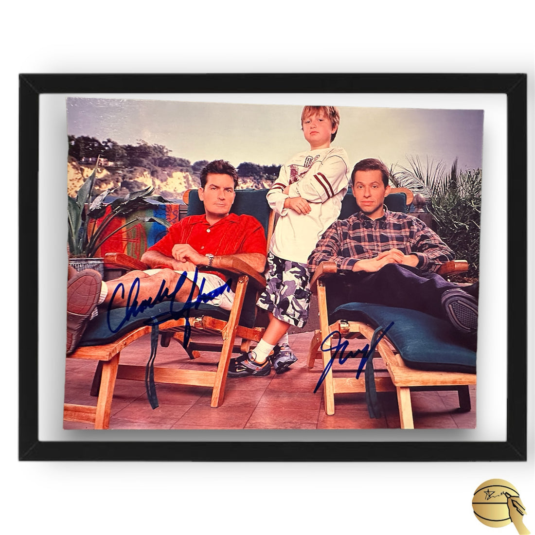 Cuadro autografiado por Jon Cryer y Charlie Sheen - Signed Collectibles